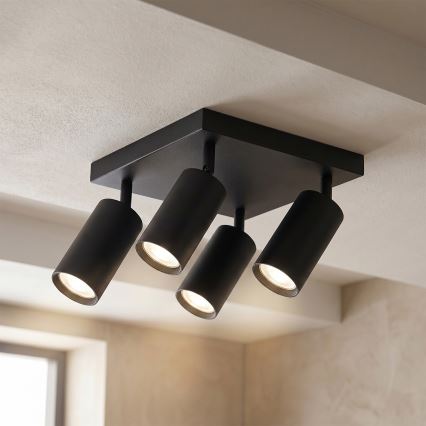 BRILAGI - LED RGBW димуваний точковий світильник SELE SQUARE 4xGU10/6,5W/230V 2700-6500K чорний