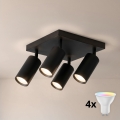 BRILAGI - LED RGBW димуваний точковий світильник SELE SQUARE 4xGU10/6,5W/230V 2700-6500K чорний
