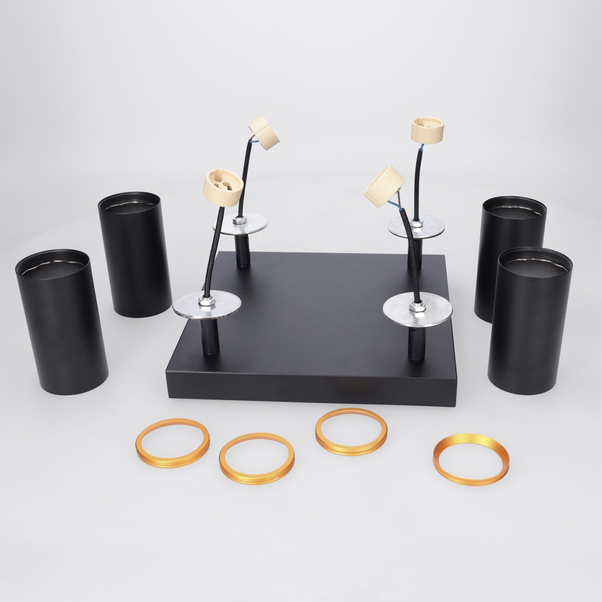 BRILAGI - LED RGBW точковий світильник з регулюванням яскравості SELE SQUARE 4xGU10/6,5W/230V 2700-6500K чорний/золотий