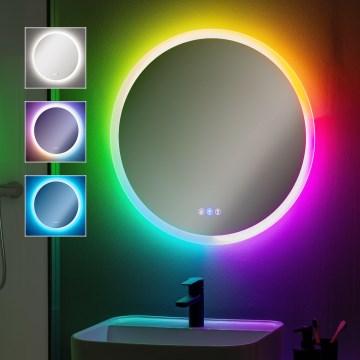 Brilagi - LED RGBW Дзеркало для ванної з підігрівом CLARA PRO LED/18,5Вт/230В діам. 60 см IP44 CRI 90 з регулюванням яскравості + CCT