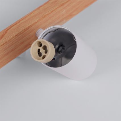 BRILAGI - LED RGBW підвісна люстра з регульованою яскравістю на тросі SELE 6xGU10/6,5W/230V 2700-6500K біла/декор дуба + пульт дистанційного керування