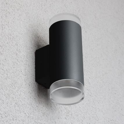 Brilagi - LED RGBW диммируемый наружный настенный светильник MATERA 2xGU10/4,8W/230V 3000K IP54 черный + пульт дистанционного управления