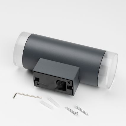 Brilagi - LED RGBW диммируемый уличный настенный светильник MATERA 2xGU10/6W/230V 3000K IP54 антрацит + пульт дистанционного управления