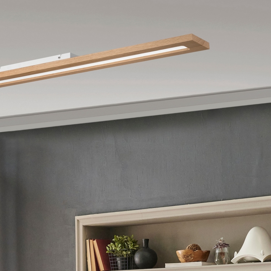 Brilagi - LED RGBW Панель з регулюванням яскравості WOODY FRAME LED/34W/230V 11,5x123 см 2700-6500K дуб + пульт дистанційного керування