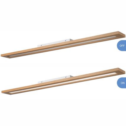 Brilagi - LED RGBW Панель з регулюванням яскравості WOODY FRAME LED/34W/230V 11,5x123 см 2700-6500K дуб + пульт дистанційного керування