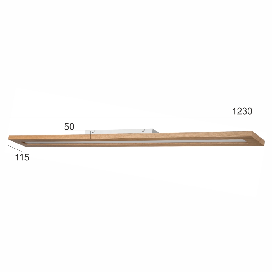 Brilagi - LED RGBW Панель з регулюванням яскравості WOODY FRAME LED/34W/230V 11,5x123 см 2700-6500K дуб + пульт дистанційного керування