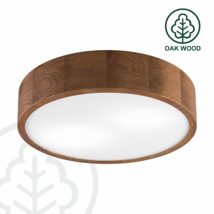 Brilagi - LED RGBW стельовий світильник CARVALHO з регулюванням яскравості 2xE27/15W/230V 2700-6500K Wi-Fi дуб, діам. 37,5 см