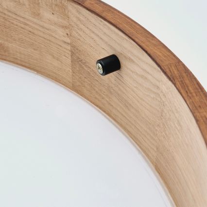Brilagi - LED RGBW стельовий світильник CARVALHO з регулюванням яскравості 2xE27/15W/230V 2700-6500K Wi-Fi дуб, діам. 37,5 см