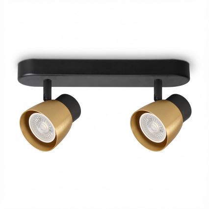 Brilagi - LED RGBW точковий світильник NUGGET з регулюванням яскравості 2xGU10/6W/230V 2700-6500K Wi-Fi чорний/золотий