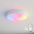 Brilagi - LED RGBW стельовий світильник для ванної CLARE з регульованою яскравістю 3xE27/9W/230V 2700-6500K діам. 40 см IP54 Wi-Fi білий