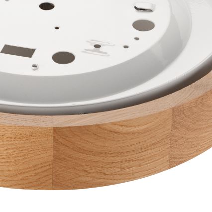 Brilagi - LED RGBW димований стельовий світильник CARVALHO SLIM 1xE27/15W/230V 2700-6500K Wi-Fi, дуб, діаметр 27 см