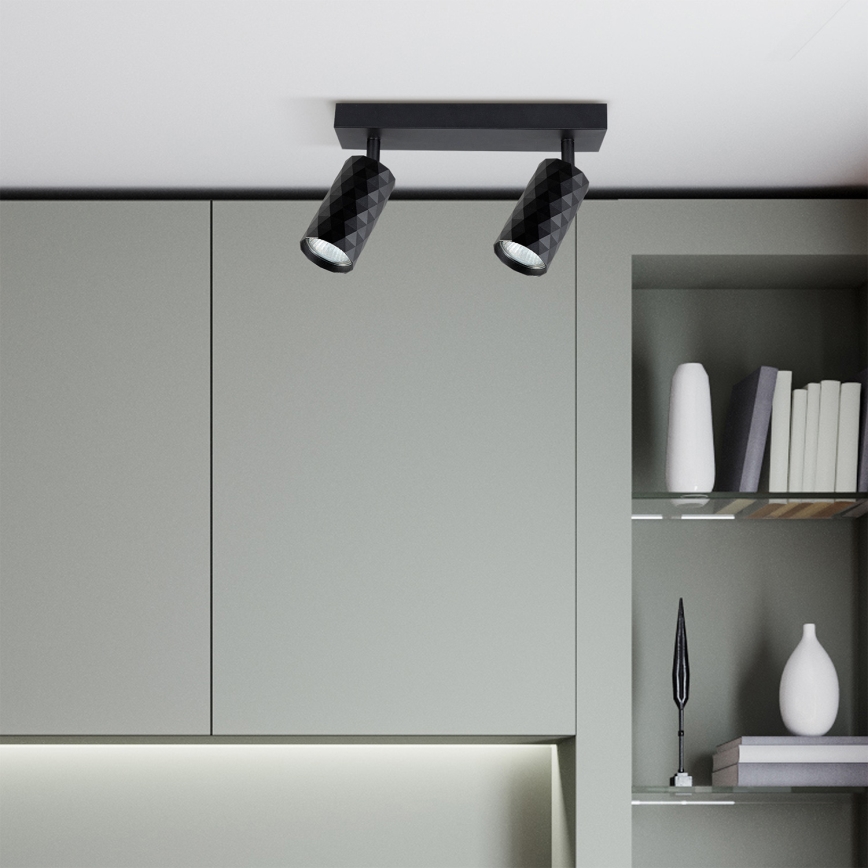 Brilagi - LED RGBW точковий світильник з регульованою яскравістю SELE DIAMANT 2xGU10/4,8W/230V 3000K чорний + пульт дистанційного керування