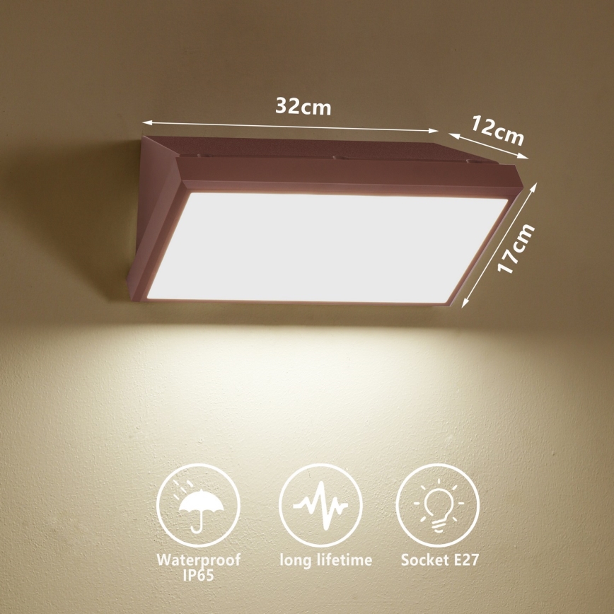 Brilagi - LED RGBW диммируемый уличный настенный светильник TRIANGLE 1xE27/9W/230V 2700-6500K IP65 коричневый
