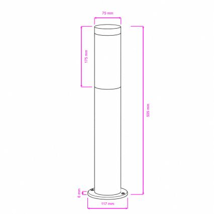 BRILAGI - LED RGBW диммируемая уличная лампа ELIA 1xE27/6,5 Вт/230 В 2700-6500 К IP44 Wi-Fi 50 см матовый хром