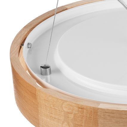 Brilagi - LED RGBW підвісна люстра з регульованою яскравістю на тросі CARVALHO 3xE27/15W/230V 2700-6500K Wi-Fi, дуб, діаметр 47,5 см