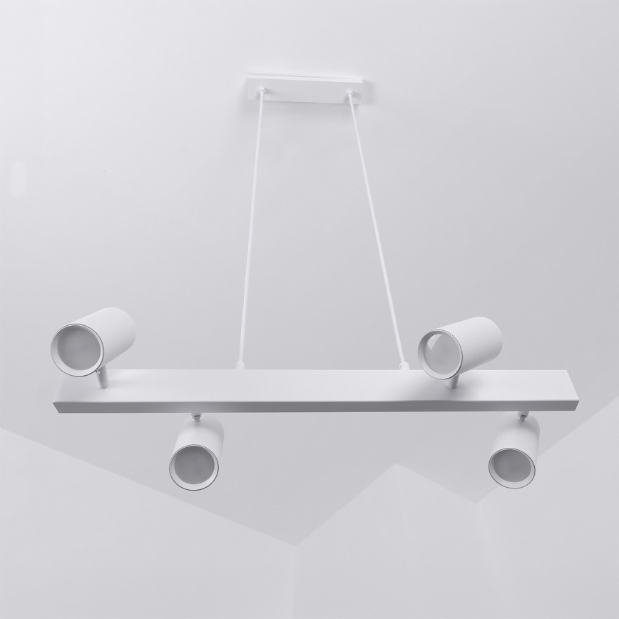 BRILAGI - LED RGBW люстра на тросі SELE з регулюванням яскравості 4xGU10/6,5W/230V 2700-6500K біла