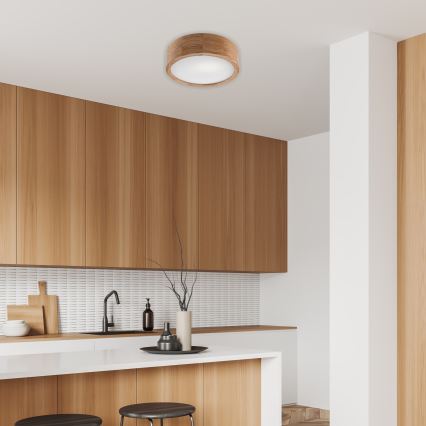 Brilagi - LED RGBW затемнюваний стельовий світильник CARVALHO 1xE27/9W/230V 2700-6500K Wi-Fi дуб діам. 27,5 см