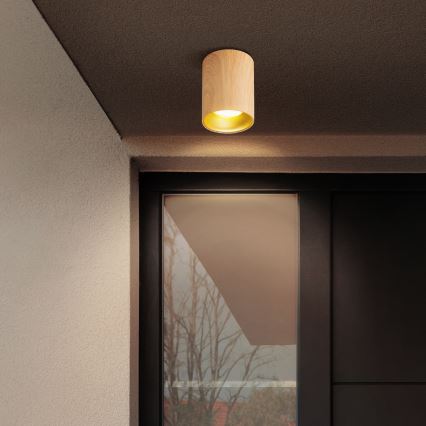 Brilagi - LED RGBW димований точковий світильник TRINE 1xGU10/30W/230V 2700-6500K Wi-Fi, декор під дуб