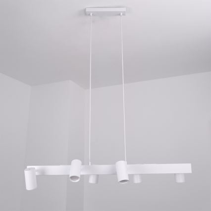 BRILAGI - LED RGBW люстра з регульованою яскравістю на тросі SELE 6xGU10/6,5W/230V 2700-6500K біла + пульт дистанційного керування