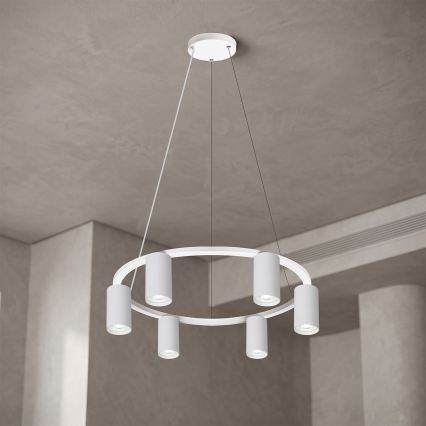 BRILAGI - LED RGBW затемнювана люстра на тросі SELE 6xGU10/6,5W/230V 2700-6500K біла + пульт дистанційного керування