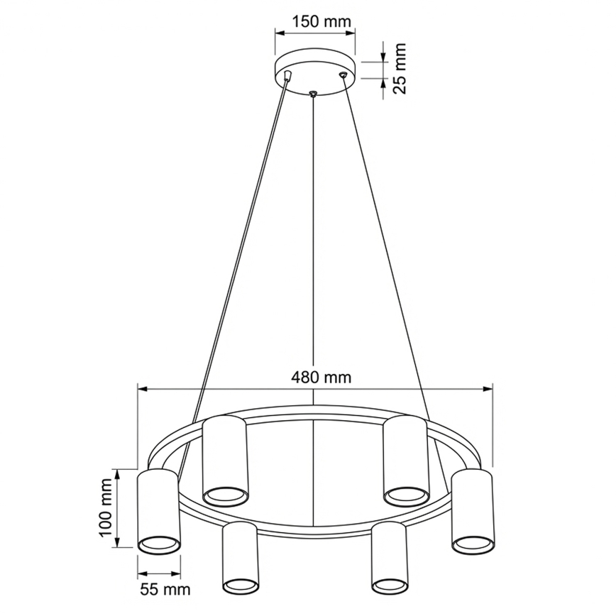 BRILAGI - LED RGBW зі змінною яскравістю підвісна люстра на тросі SELE 6xGU10/6,5W/230V 2700-6500K чорна + пульт дистанційного керування