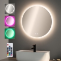 Brilagi - LED RGBW зеркало для ванной с подогревом CLARA PRO LED/19W/230V Ø 60 см IP44 CRI 90 диммируемое + CCT + пульт дистанционного управления