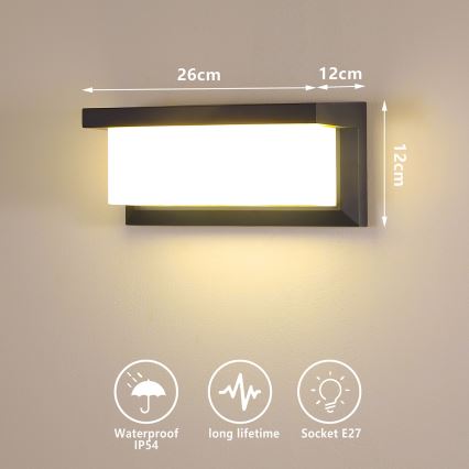 Brilagi - LED RGBW димований зовнішній настінний світильник BRICKY 1xE27/9W/230V 2700-6500K антрацит IP54