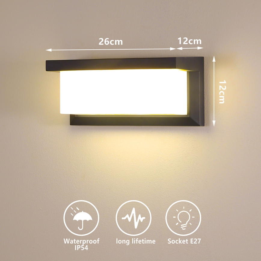 Brilagi - LED RGBW димований зовнішній настінний світильник BRICKY 1xE27/9W/230V 2700-6500K антрацит IP54
