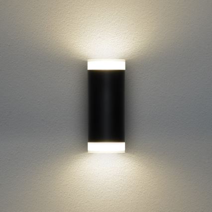 Brilagi - LED RGBW регульований зовнішній настінний світильник MATERA 2xGU10/4,8W/230V 3000K IP54 чорний + пульт дистанційного керування