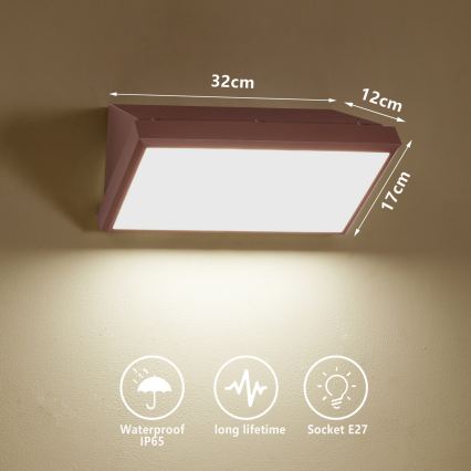 Brilagi - LED RGBW димований зовнішній настінний світильник TRIANGLE 1xE27/15W/230V 2700-6500K IP65 коричневий