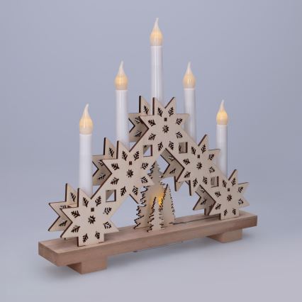 BRILAGI - LED Різдвяний підсвічник 5xLED/2xAA бежевий