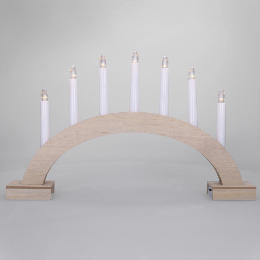 BRILAGI - LED Різдвяний підсвічник 7xLED/2xAA бежевий/білий