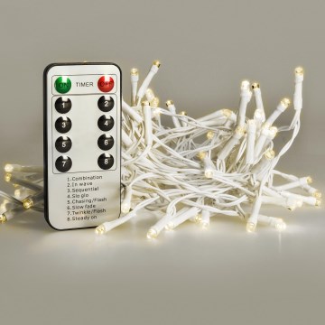 Brilagi - LED Різдвяний вуличний гірлянд 120 LED/8 функцій/3xAA 9,5 м білий IP44 тепле біле + дистанційне керування