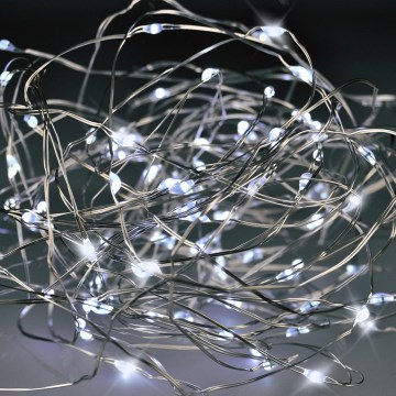 Brilagi - LED рождественская гирлянда, 100 светодиодов, питание 3×AA, 10 м, холодный белый