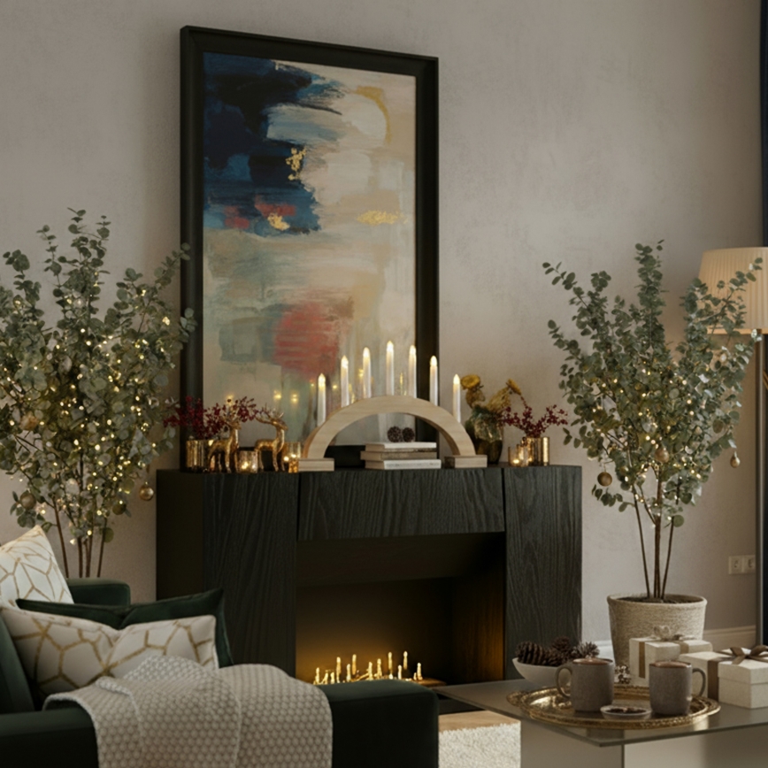 Brilagi - LED Рождественский подсвечник 7xLED/2xAA 28x45 см