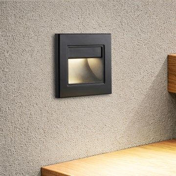 Brilagi - LED сходовий світильник STEP LIGHT LED/1,5W/230V IP44 чорний