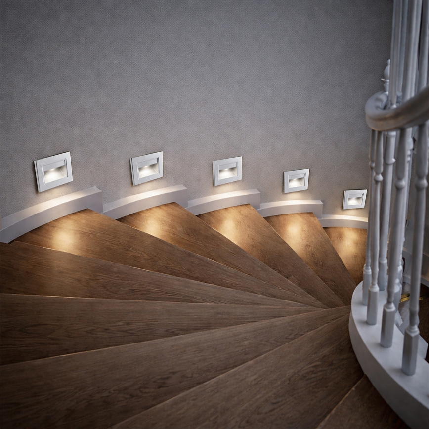 Brilagi - LED сходовий світильник STEP LIGHT LED/1,5W/230V IP44 сріблястий