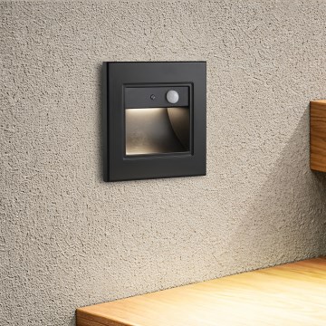 Brilagi - LED-сходовий світильник з датчиком STEP LIGHT LED/1,5W/230V IP44 чорний