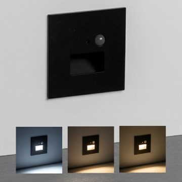 Brilagi - LED-сходовий світильник з датчиком руху та датчиком сутінків JACK LED/3W/230V 3000/4000/6500K IP65 чорний