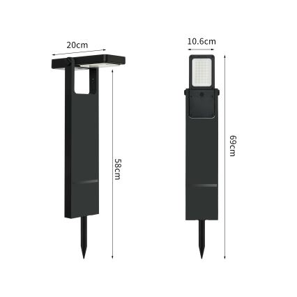 Brilagi - Светодиодный солнечный светильник SUN SPIKE LED/4W/3,7V 2200 мАч IP44