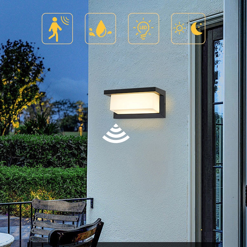 Brilagi - LED сонячний настінний світильник з датчиком руху та сутінків BRICKY LED/5W/6V 4000 mAh IP65