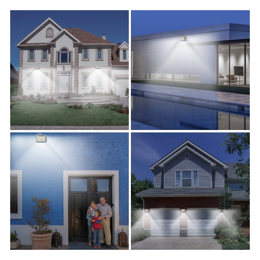 Brilagi - LED сонячний настінний світильник із датчиком руху та сутінків WALLIE LED/4W/5,5V 1200 mAh 6500K IP64 сріблястий