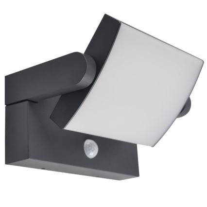 Brilagi - LED сонячний настінний світильник з датчиком руху та сутінків ANKLE LED/10W/3,7V 3000 mAh 3000K IP65 антрацит