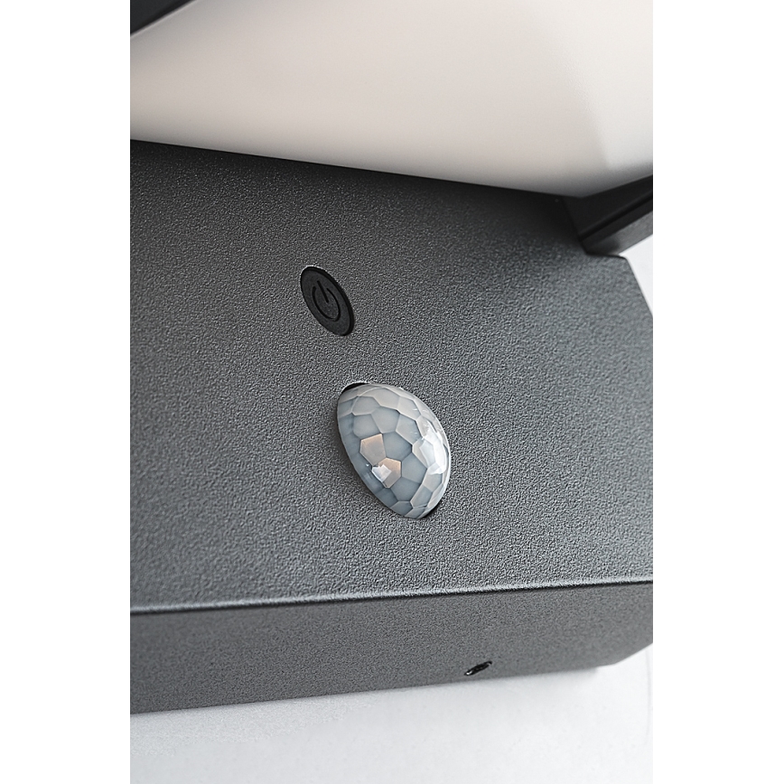 Brilagi - LED сонячний настінний світильник з датчиком руху та сутінків ANKLE LED/10W/3,7V 3000 mAh 3000K IP65 антрацит