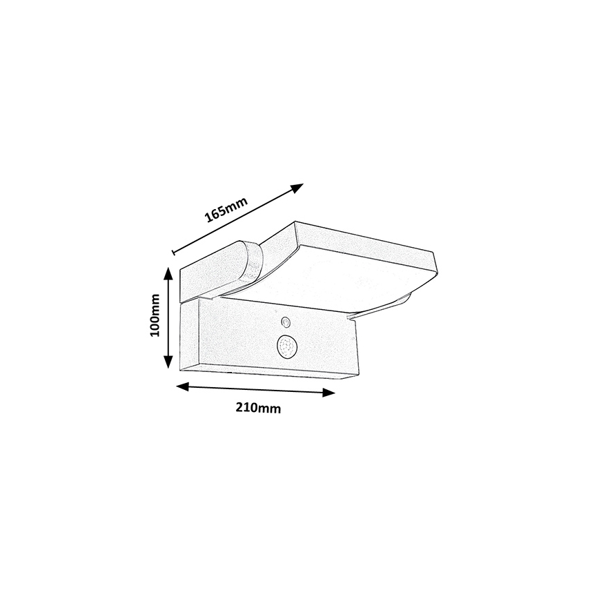 Brilagi - LED сонячний настінний світильник з датчиком руху та сутінків ANKLE LED/10W/3,7V 3000 mAh 3000K IP65 антрацит