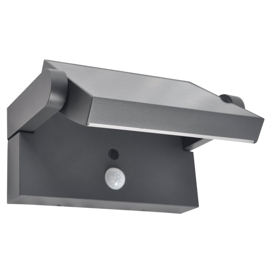 Brilagi - LED сонячний настінний світильник з датчиком руху та сутінків ANKLE LED/10W/3,7V 3000 mAh 4000K IP65 антрацит