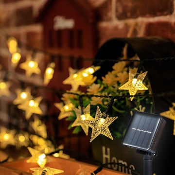 Brilagi - LED сонячний декоративний гірлянд STARS 50xLED/8 функцій 7м IP65 тепле біле світло 600 мАг