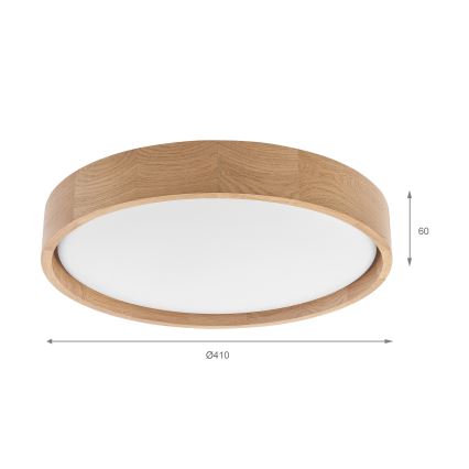 Brilagi - LED стельний світильник MANAROLA PLAIN LED/24W/230V 3000K діаметр 41 см дуб