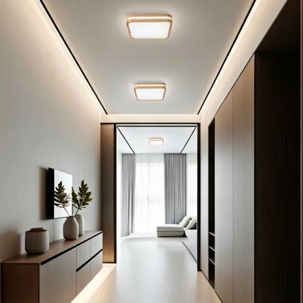 BRILAGI - LED стельовий світильник MOLINA SQUARE LED/32 Вт/230 В 3000/4000/6000 К дуб 30x30 см