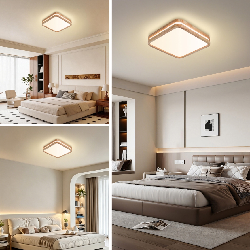 BRILAGI - LED стельовий світильник MOLINA SQUARE LED/32 Вт/230 В 3000/4000/6000 К дуб 30x30 см
